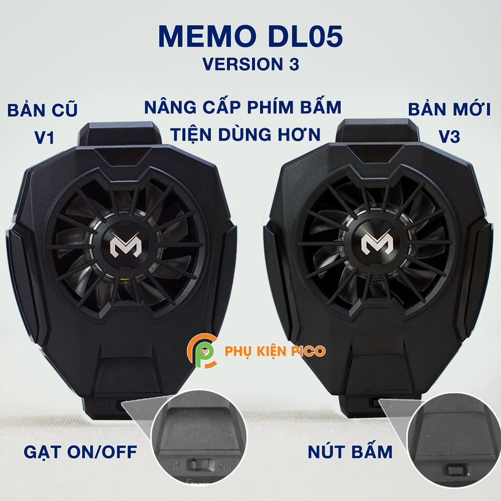 Quạt tản nhiệt điện thoại Memo DL05 tản sò lạnh DL05 2024 Version 3 có màn hình led đo nhiệt độ