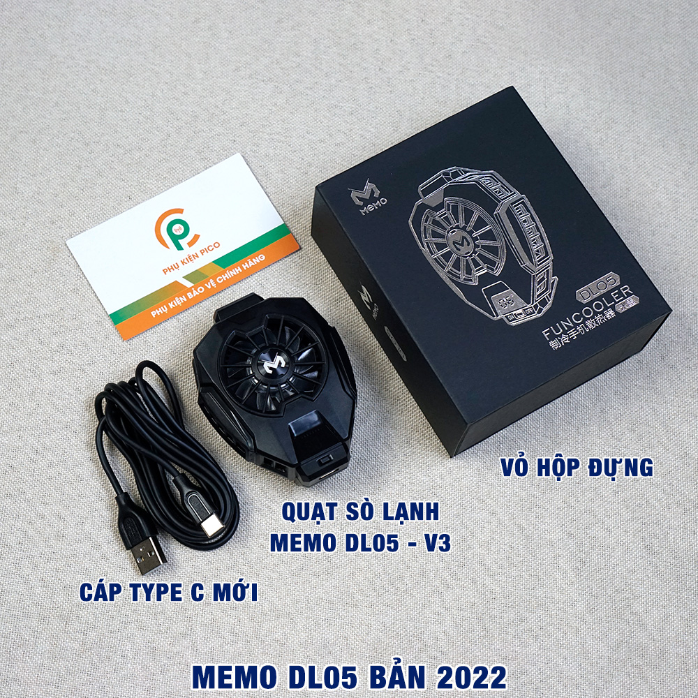 Quạt tản nhiệt điện thoại Memo DL05 tản sò lạnh DL05 2024 Version 3 có màn hình led đo nhiệt độ