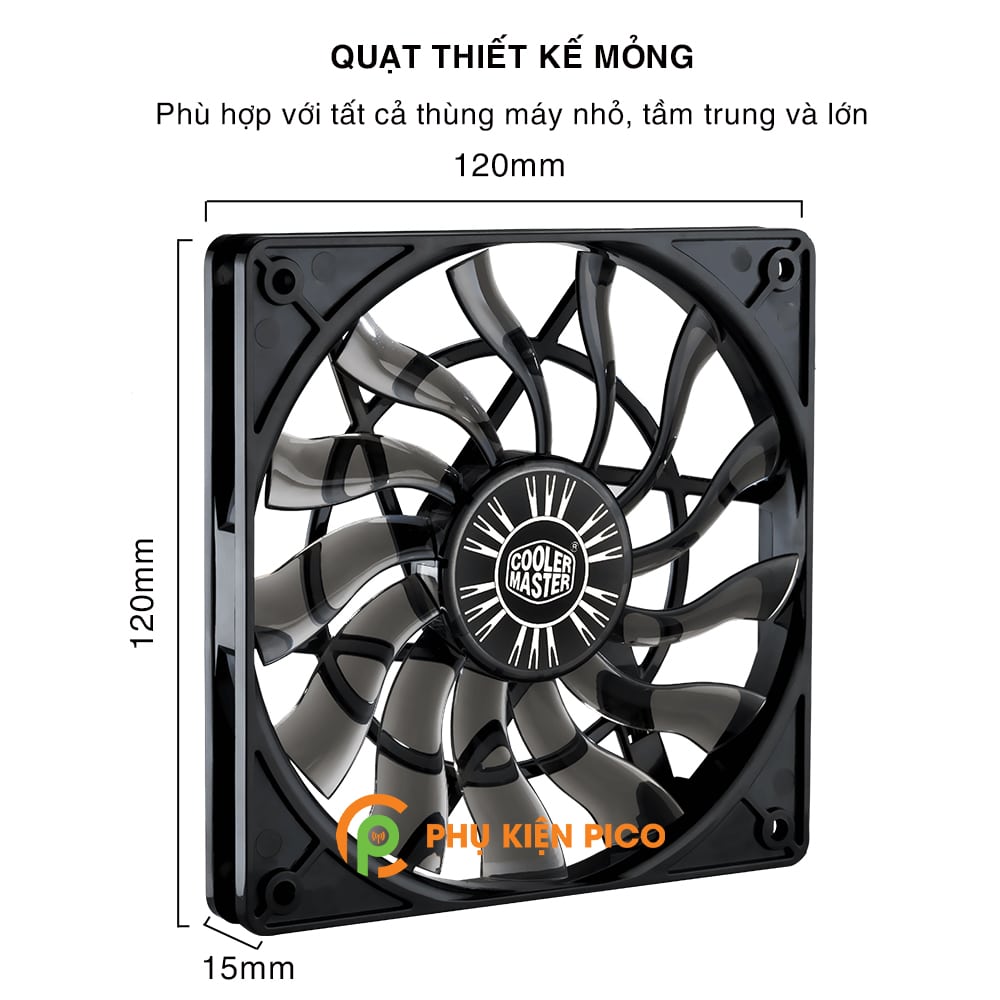 Quạt tản nhiệt case Cooler Master XtraFlo 120 Slim 12015 1600 RPM 58.4 CFM