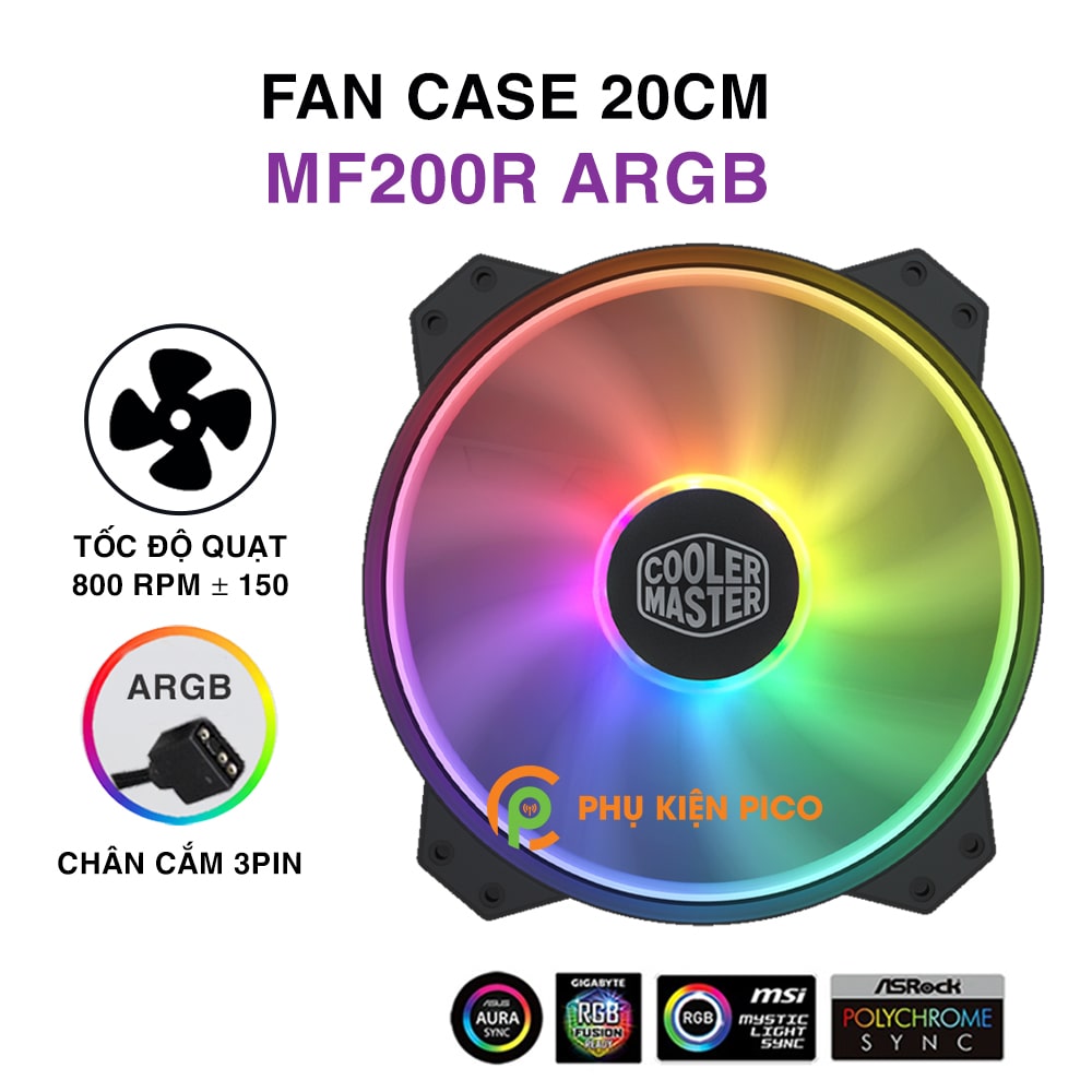 Quạt tản nhiệt Case Cooler Master MF200R ARGB 20CM