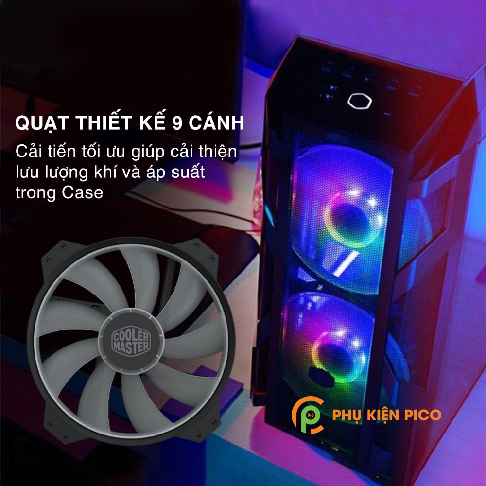 Quạt tản nhiệt Case Cooler Master MF200R ARGB 20CM