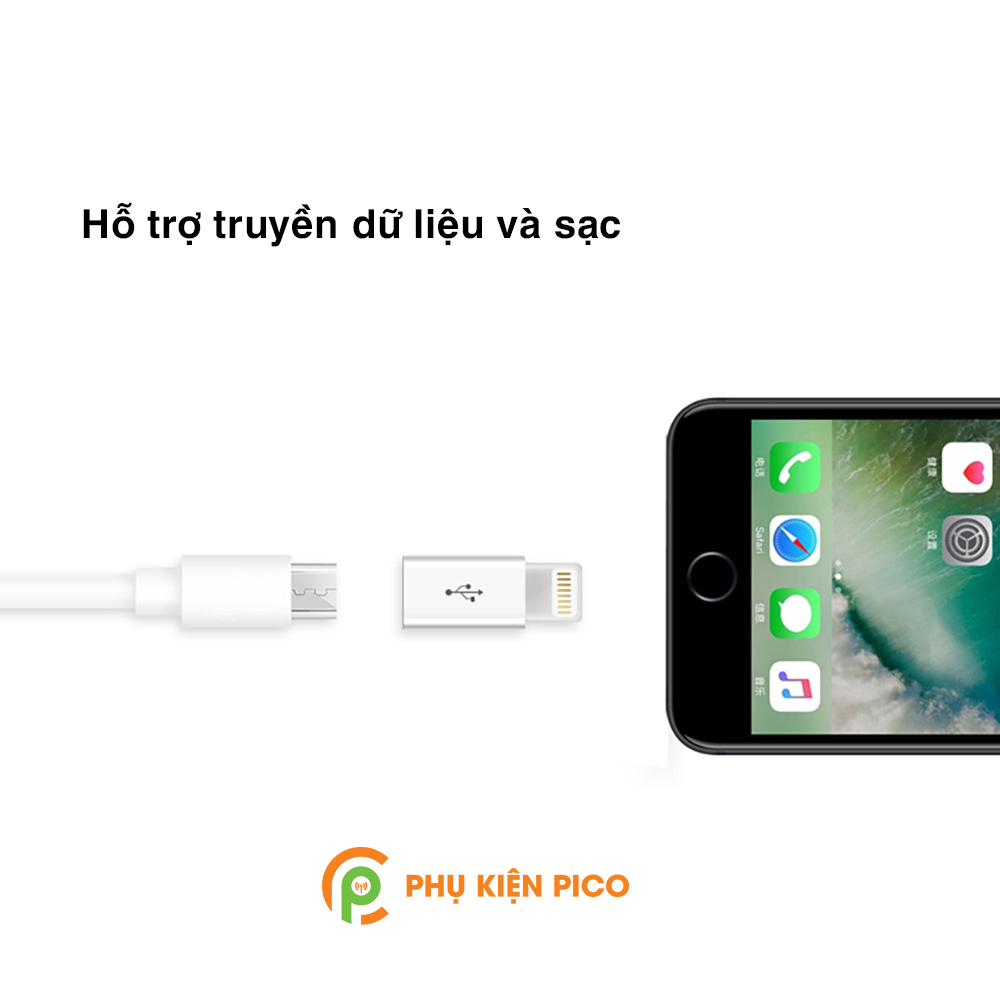 Đầu chuyển Micro USB sang Lightning dùng cho iPhone Ipad Ipod - Đầu chuyển Lightning sang Micro USB