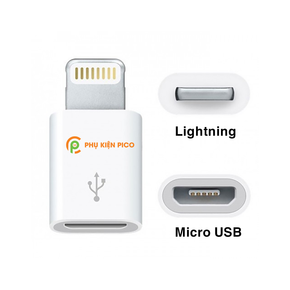 Đầu chuyển Micro USB sang Lightning dùng cho iPhone Ipad Ipod - Đầu chuyển Lightning sang Micro USB
