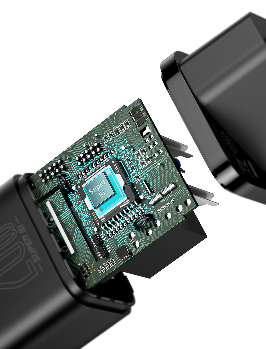 Cốc sạc nhanh BASEUS Super Si USB C 20W Hỗ trợ loại C PD dành cho điện thoại iPhone 12 Pro Max 11 Mini 8 Plus