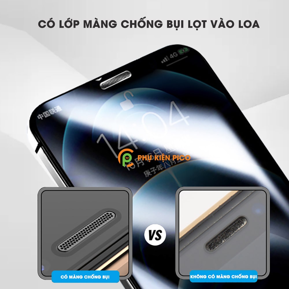 Kính cường lực chống nhìn trộm iPhone 13 full màn hình có màng bảo vệ loa