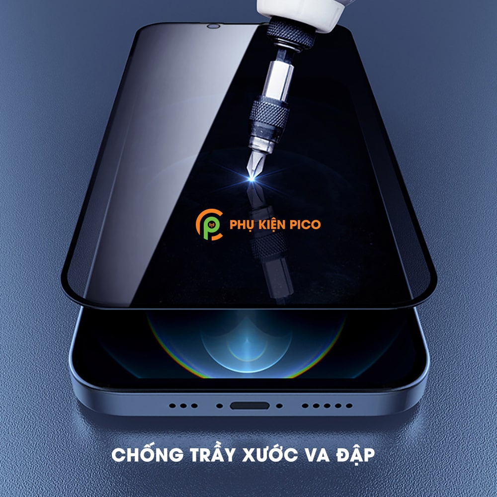 Kính cường lực chống nhìn trộm iPhone 13 Pro Max full màn hình có màng bảo vệ loa