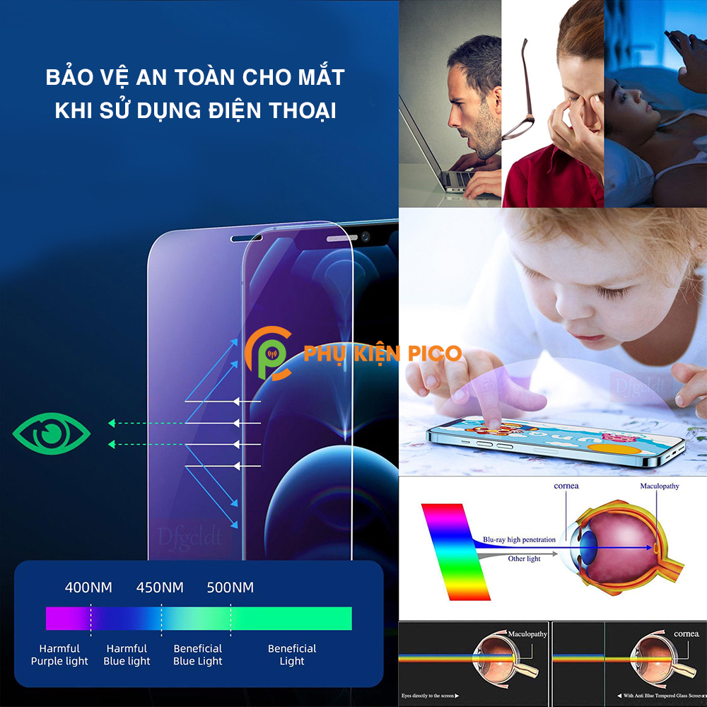 Cường lực Iphone 11 Pro chống ánh sáng xanh bảo vệ mắt full màn hình