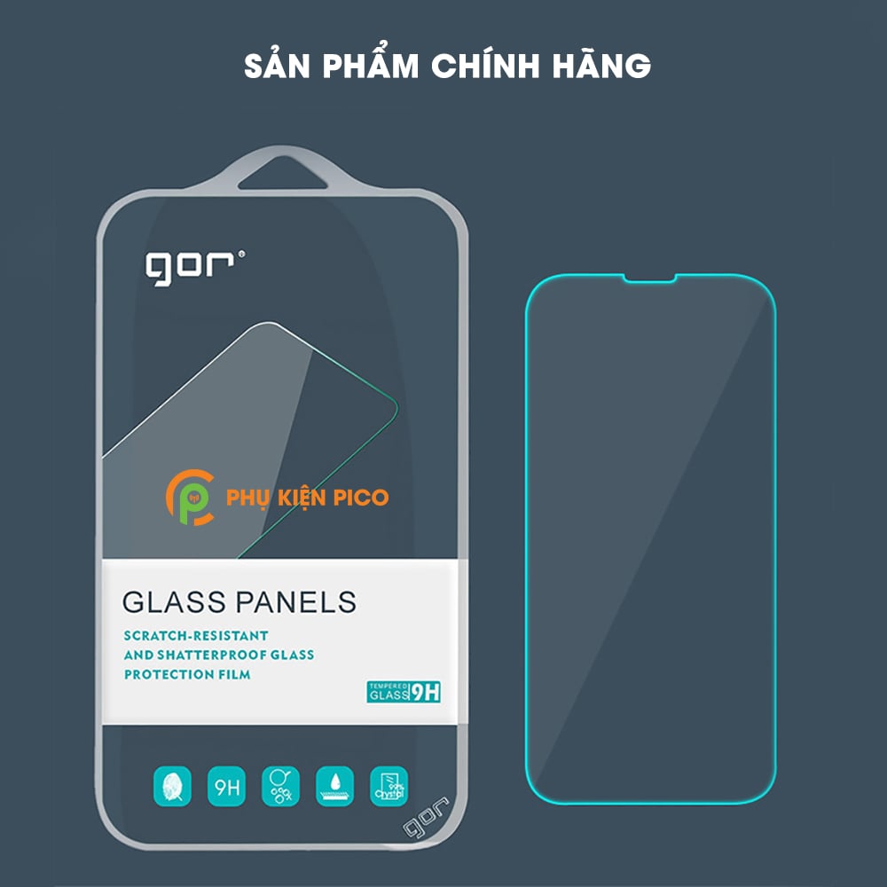 Kính cường lực iPhone 13 Pro trong suốt full màn hình chính hãng GOR