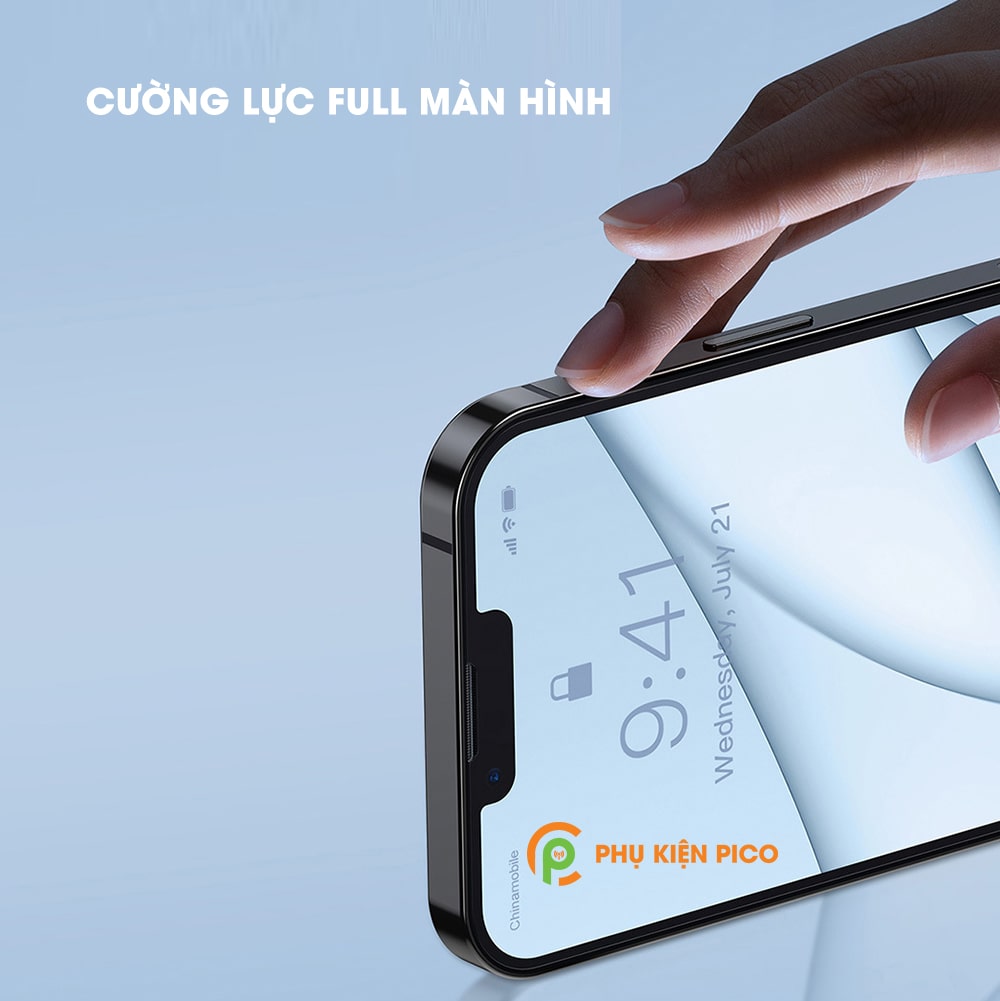 Kính cường lực iPhone 13 trong suốt full màn hình có màng bảo vệ loa