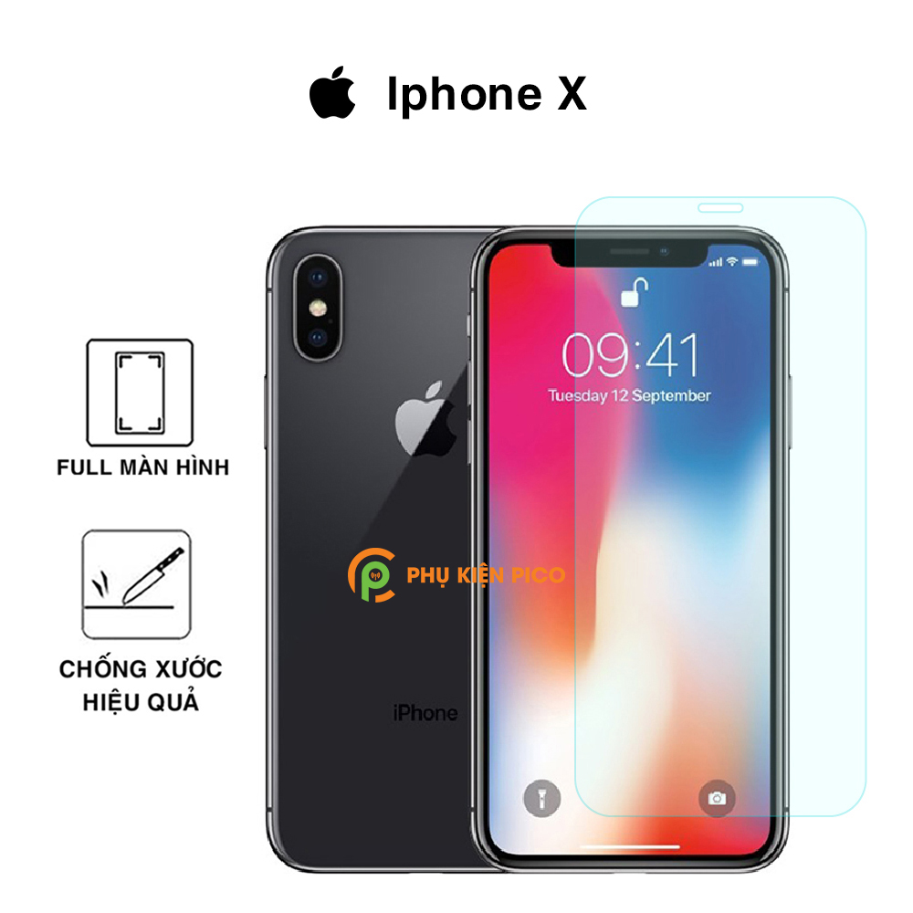 Kính cường lực Iphone X full màn hình trong suốt độ cứng 9H