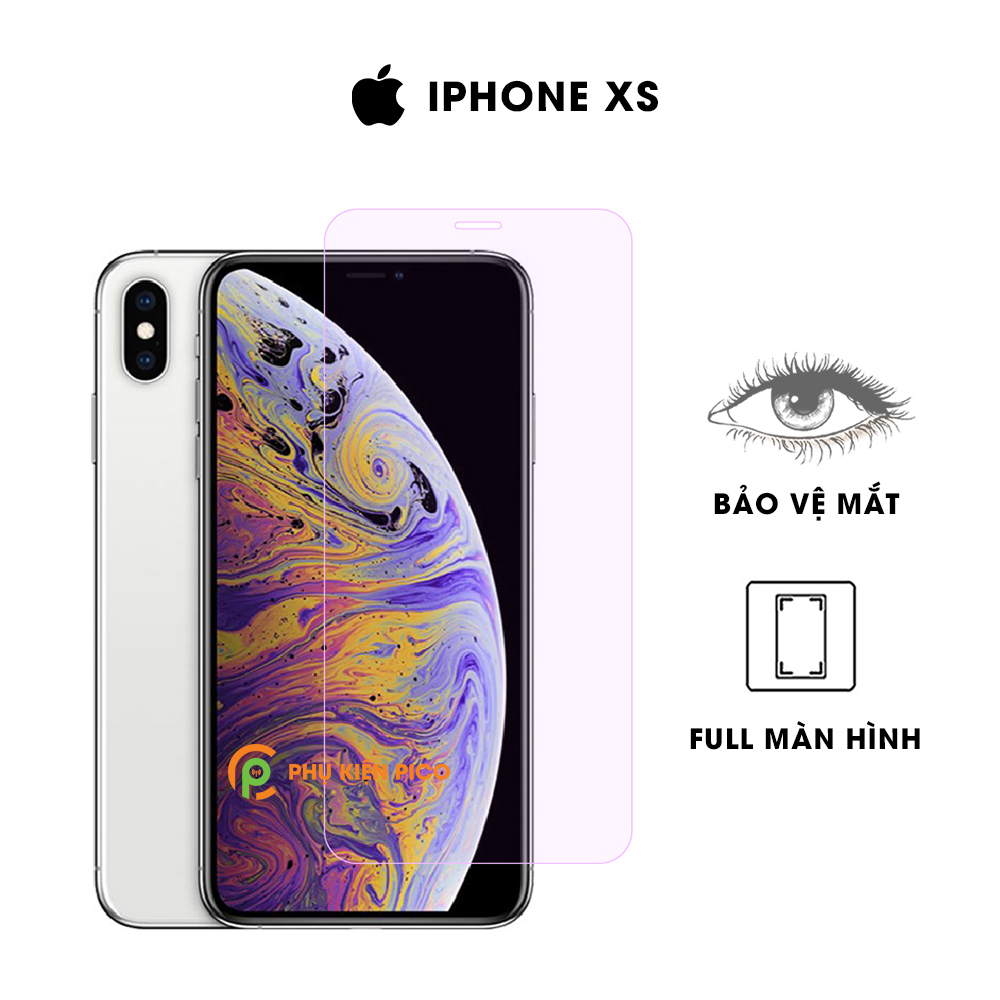 Cường lực Iphone Xs chống ánh sáng xanh bảo vệ mắt full màn hình