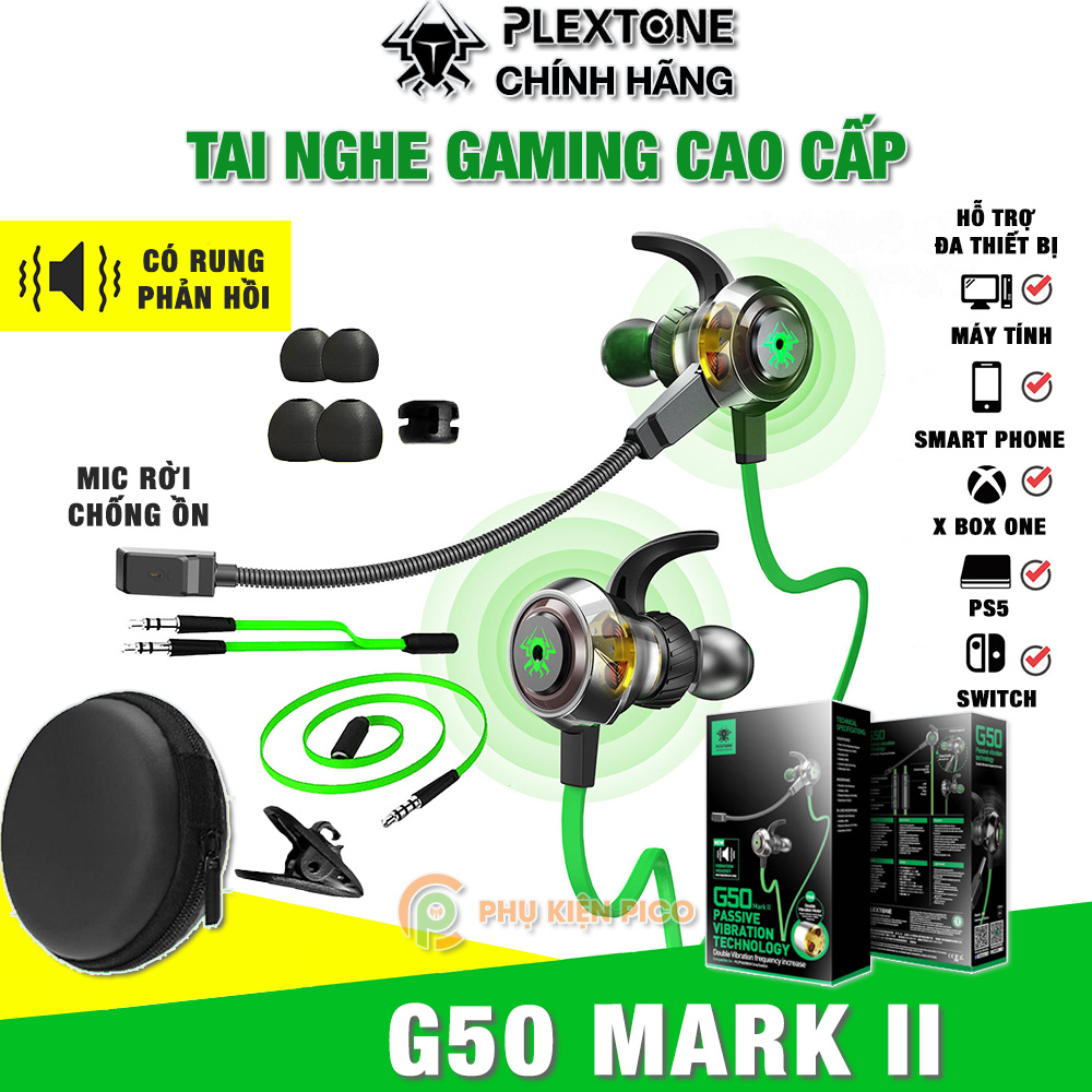 Tai nghe gaming có mic rời Plextone G50 - Tai nghe gaming có dây G50 Plextone chính hãng