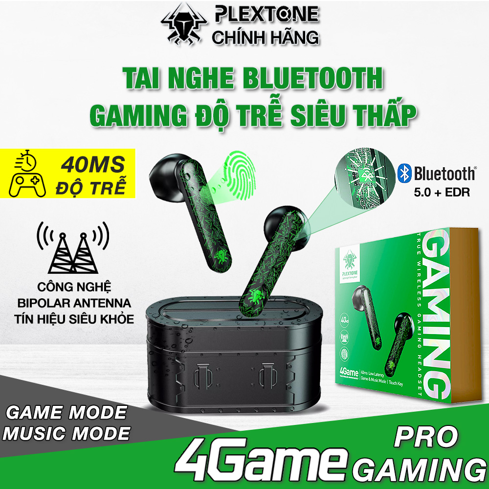 Tai nghe bluetooth PLEXTON 4game 2021 - Tai nghe bluetooth gaming độ trễ thấp - Tai nghe không dây gaming