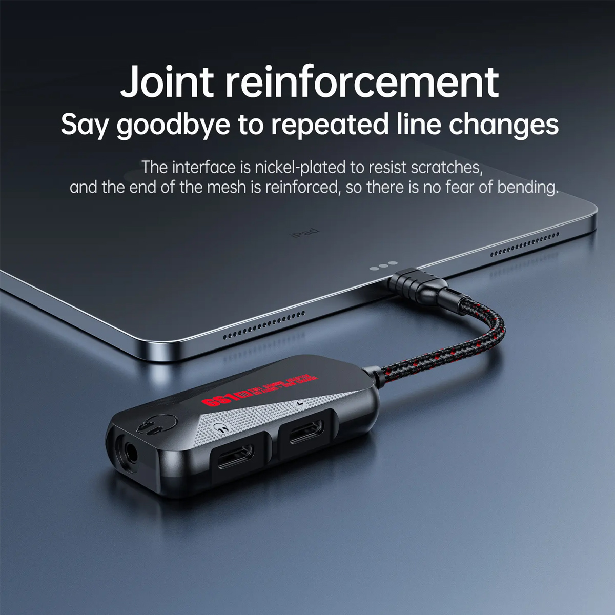 Cáp chia tai nghe và sạc Plextone GS1 type C 3 in 1 Cáp vừa sạc vừa nghe nhạc iPad Pro, Macbook Pro và điện thoại