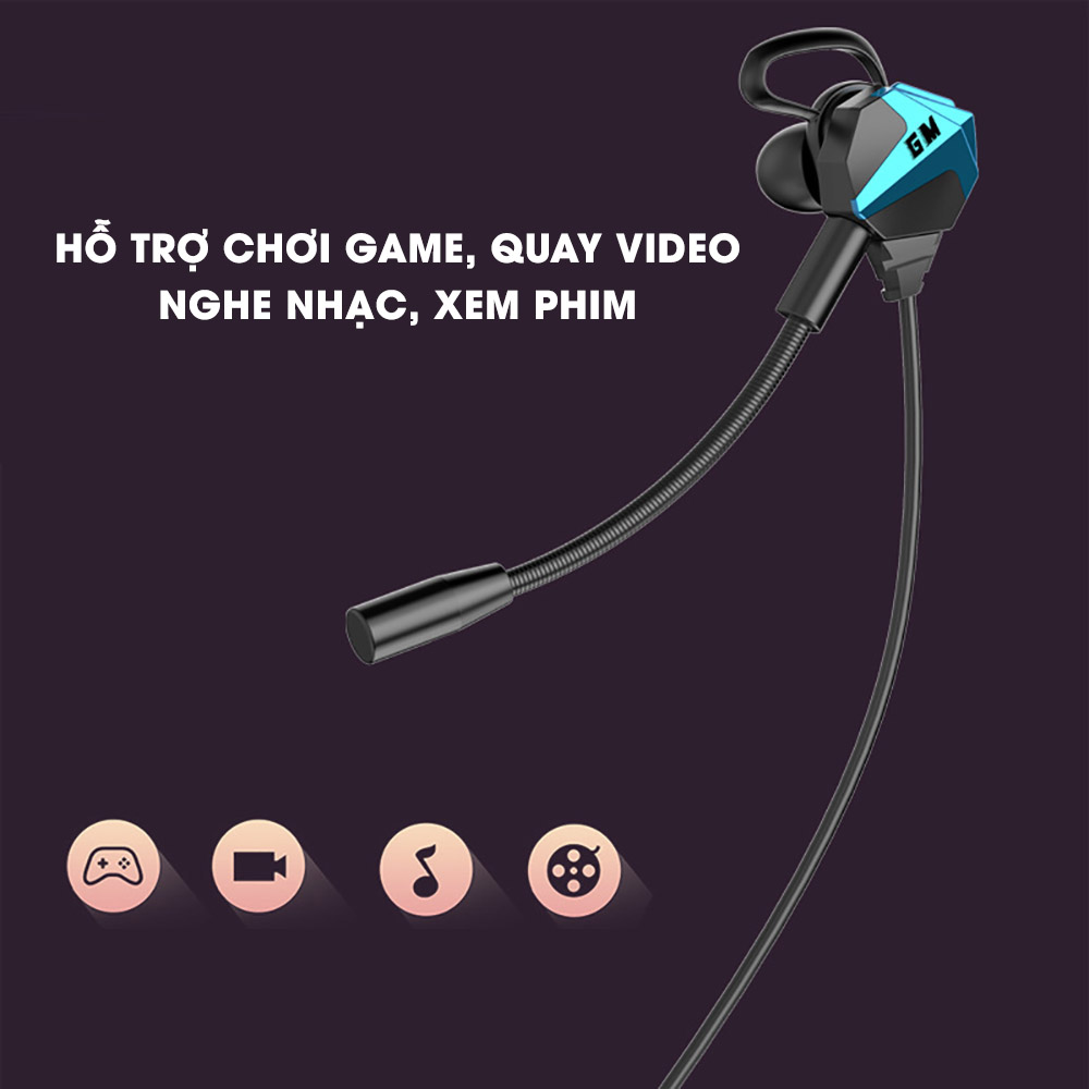 Tai nghe gaming có mic rời G56 3.5mm - Tai nghe gaming có dây G56 Dual driver