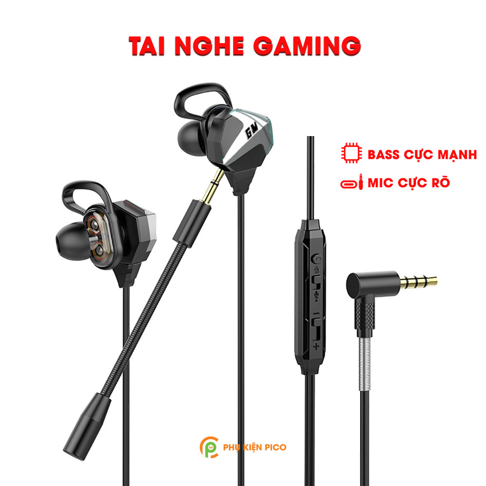 Tai nghe gaming có mic rời G56 3.5mm - Tai nghe gaming có dây G56 Dual driver