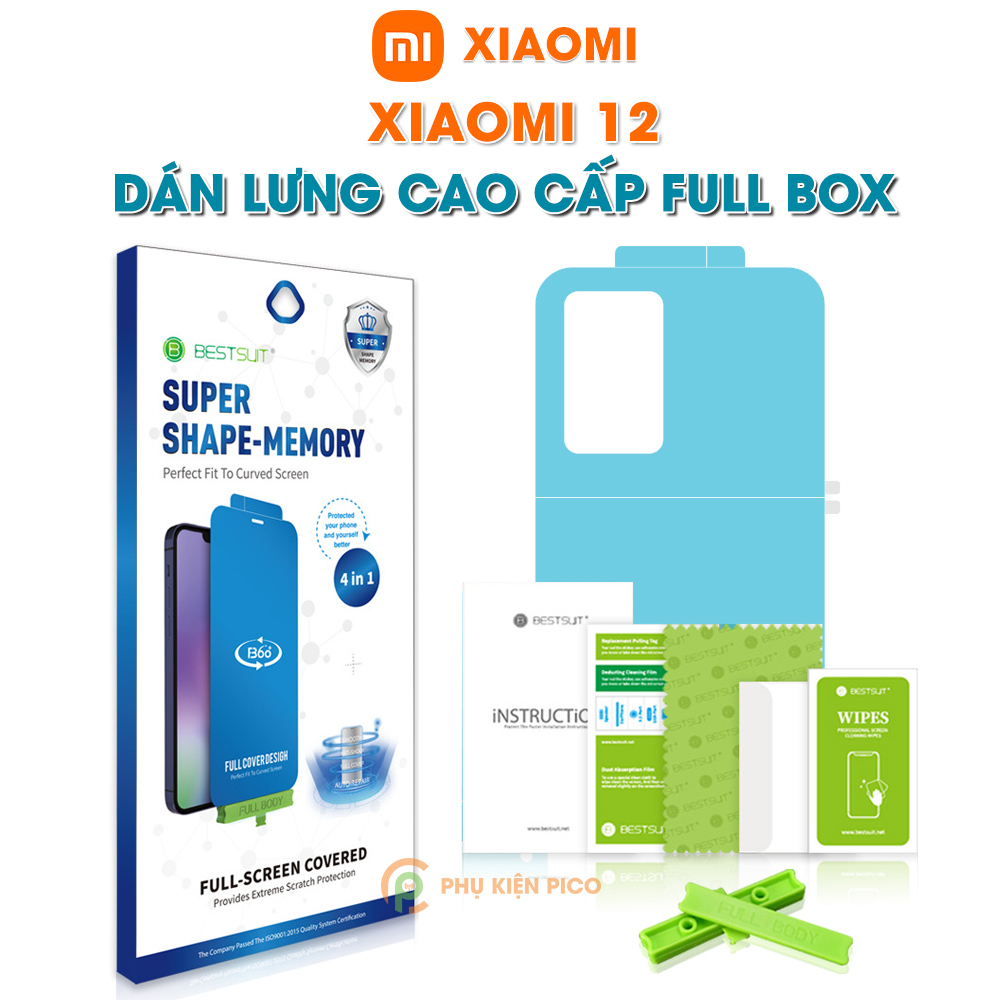 Dán lưng Xiaomi 12 PPF cao cấp dẻo trong suốt dán full mặt lưng Bestsuit