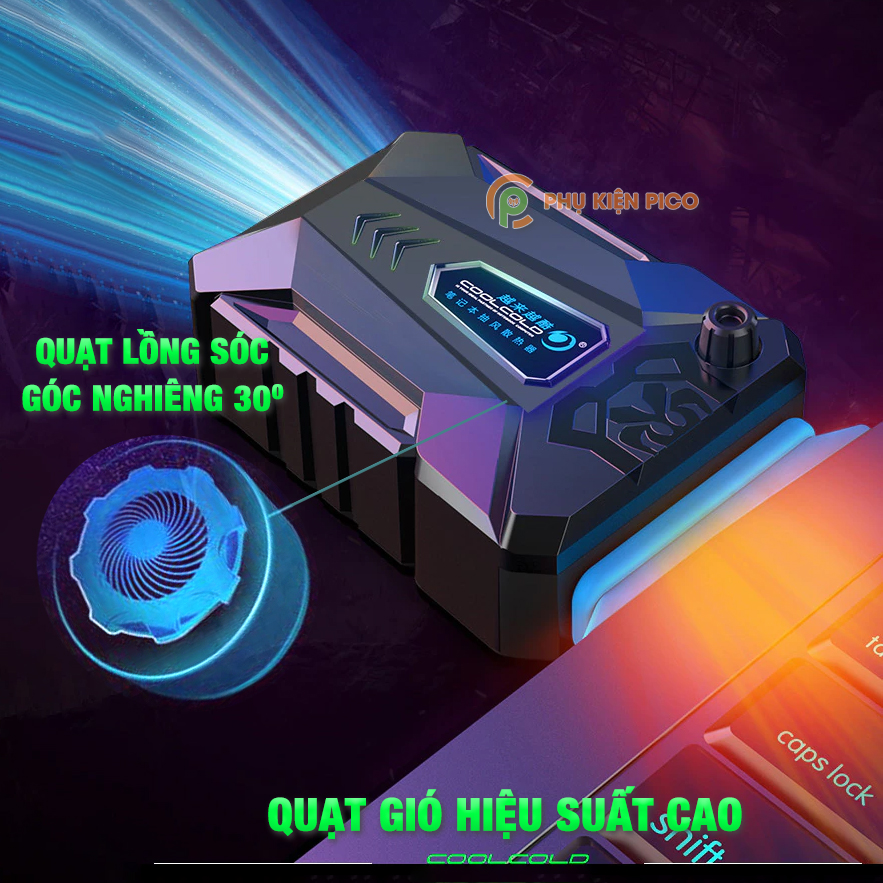 Quạt tản nhiệt laptop Coolcold ICE TROLL magic V3 - Quạt hút gió tản nhiệt máy tính xách tay gaming làm mát cực mạnh