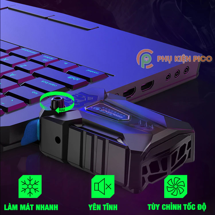 Quạt tản nhiệt laptop Coolcold ICE TROLL magic V3 - Quạt hút gió tản nhiệt máy tính xách tay gaming làm mát cực mạnh