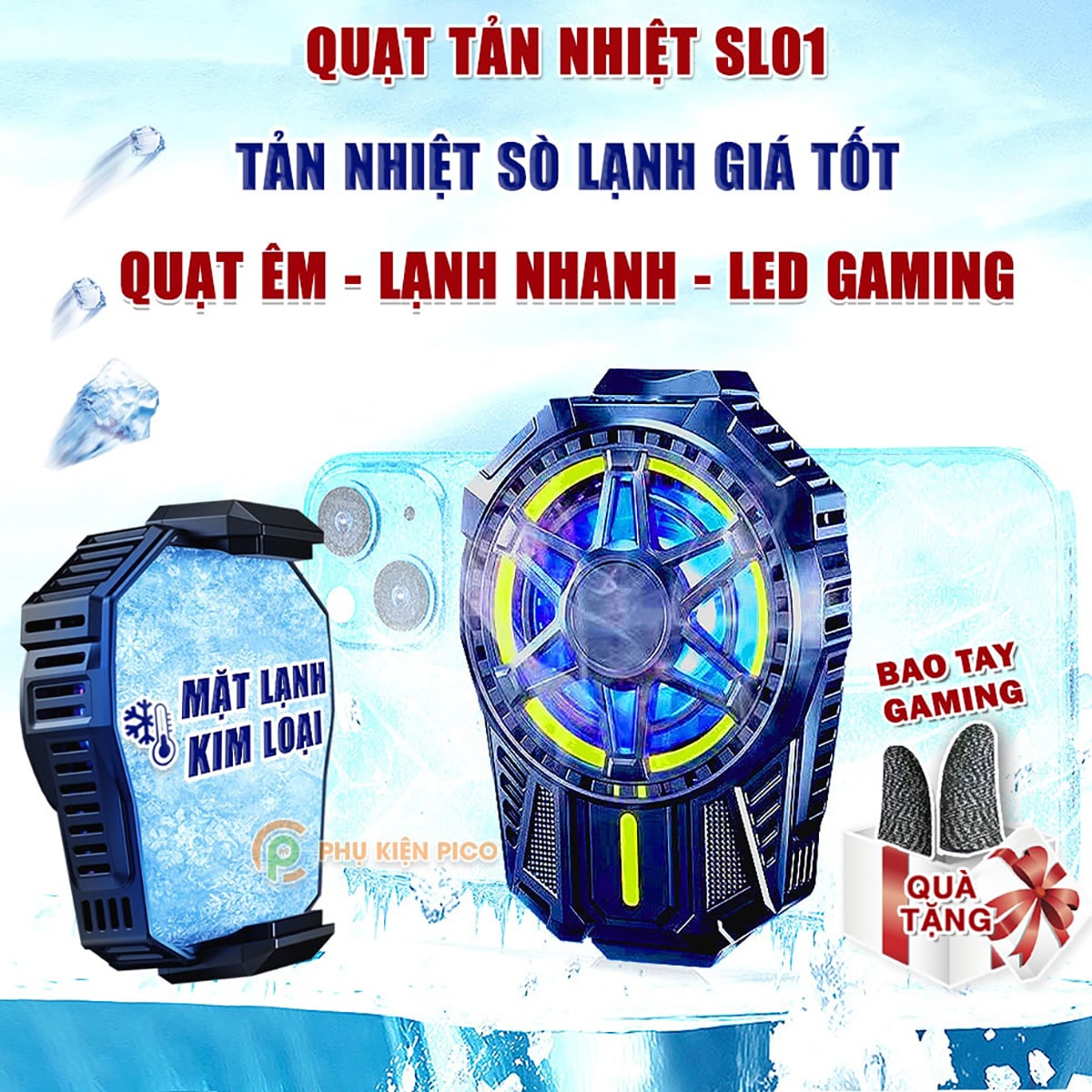 Quạt tản nhiệt điện thoại SL01 sò lạnh làm mát điện thoại chơi game livestream