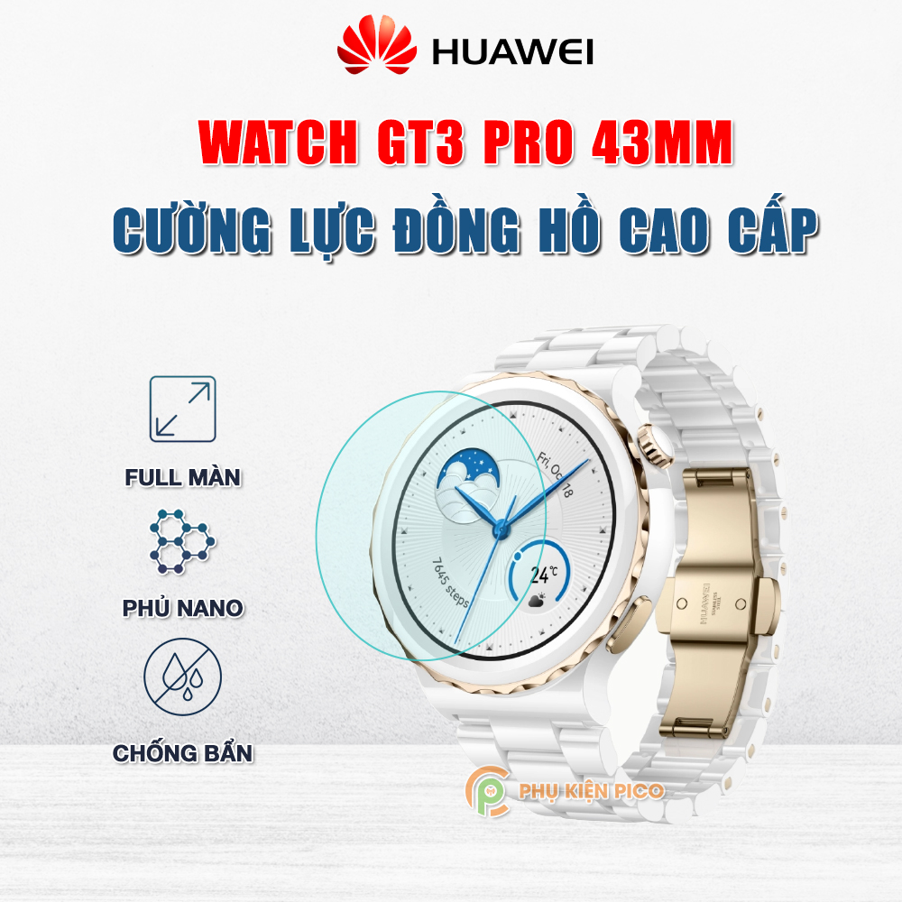 Cường lực đồng hồ Huawei Watch GT3 Pro 43mm full màn hình