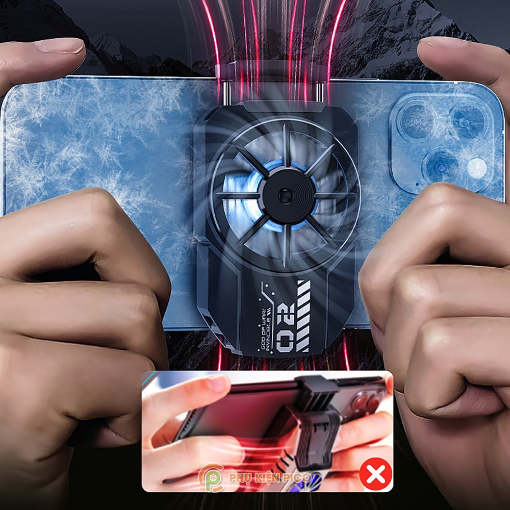 Quạt tản nhiệt điện thoại Memo DLA2 Quạt sò lạnh thế hệ mới Led Gaming RGB