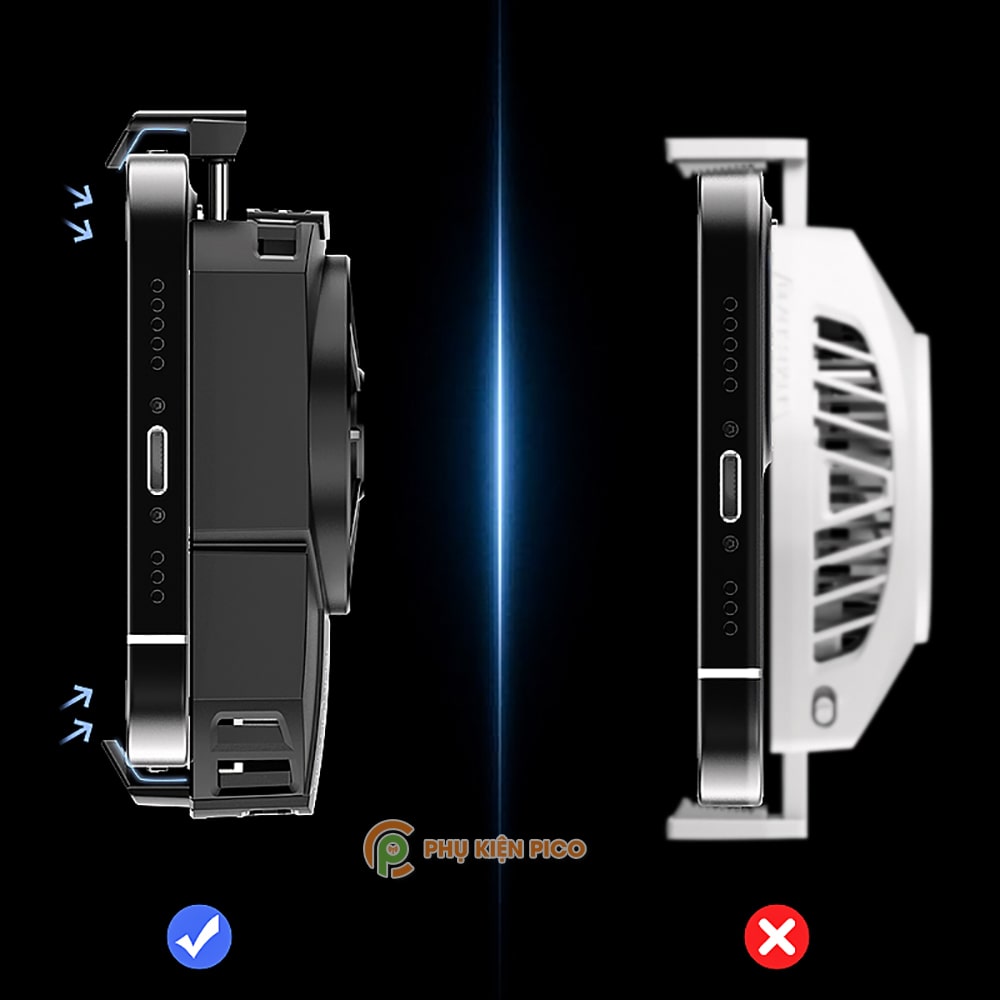 Quạt tản nhiệt điện thoại Memo DLA2 Quạt sò lạnh thế hệ mới Led Gaming RGB