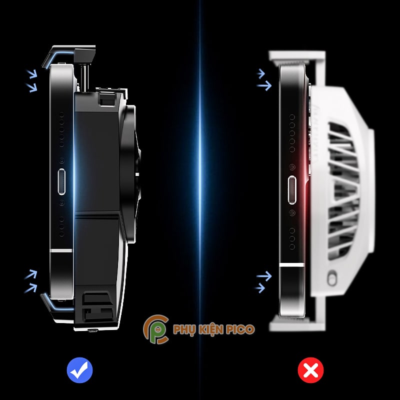 Quạt tản nhiệt điện thoại Memo DLA3 Quạt sò lạnh thế hệ mới màn hình hiển thị nhiệt độ Led Gaming RGB