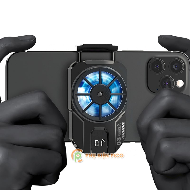 Quạt tản nhiệt điện thoại Memo DLA3 Quạt sò lạnh thế hệ mới màn hình hiển thị nhiệt độ Led Gaming RGB