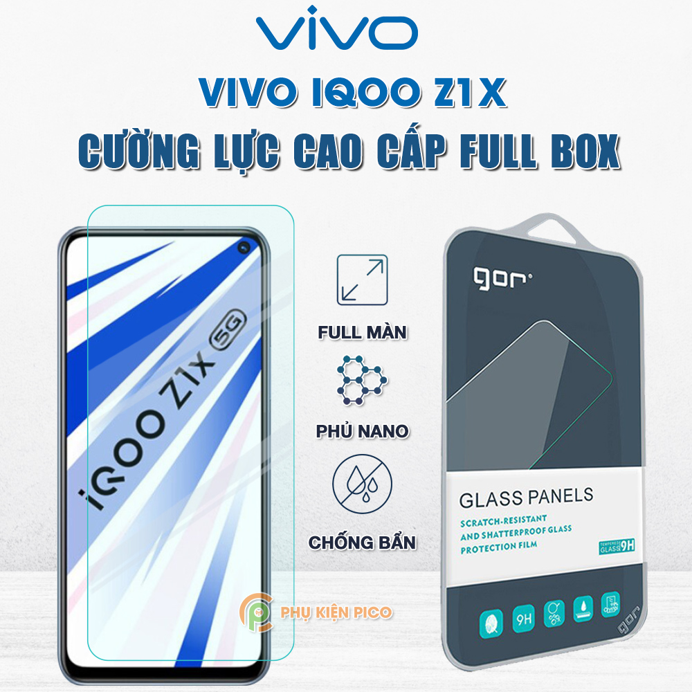 Kính cường lực Vivo iQOO Z1x full màn hình chính hãng Gor phủ nano