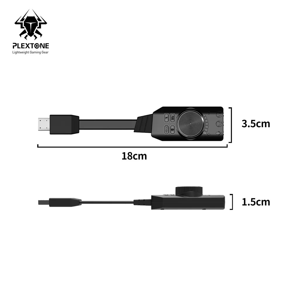 Sound Card 7.1 Plextone GS3 card âm thanh gaming usb sang 3.5mm cổng mic rời chơi PUBG FREE FIRE Liên Quân