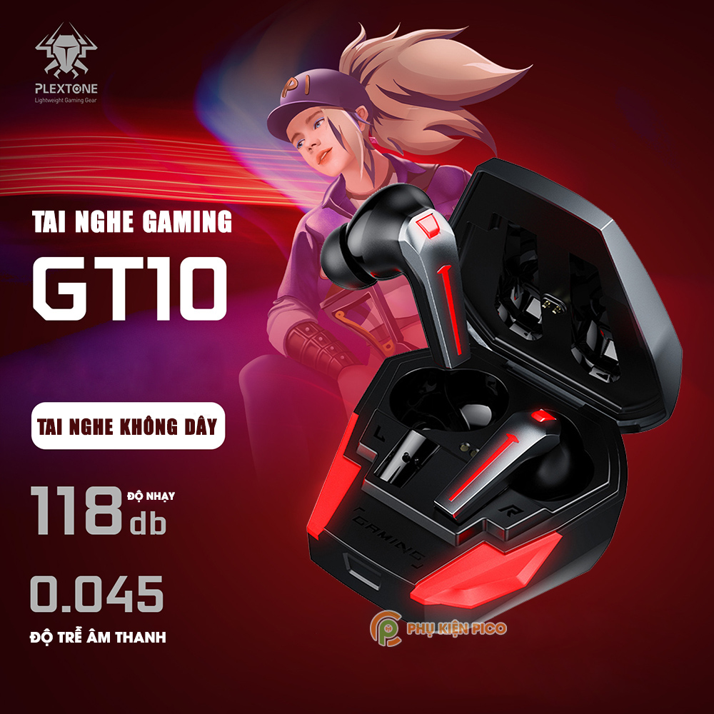 Tai nghe bluetooth PLEXTONE GT10 chống ồn Tai nghe gaming độ trễ thấp 45ms