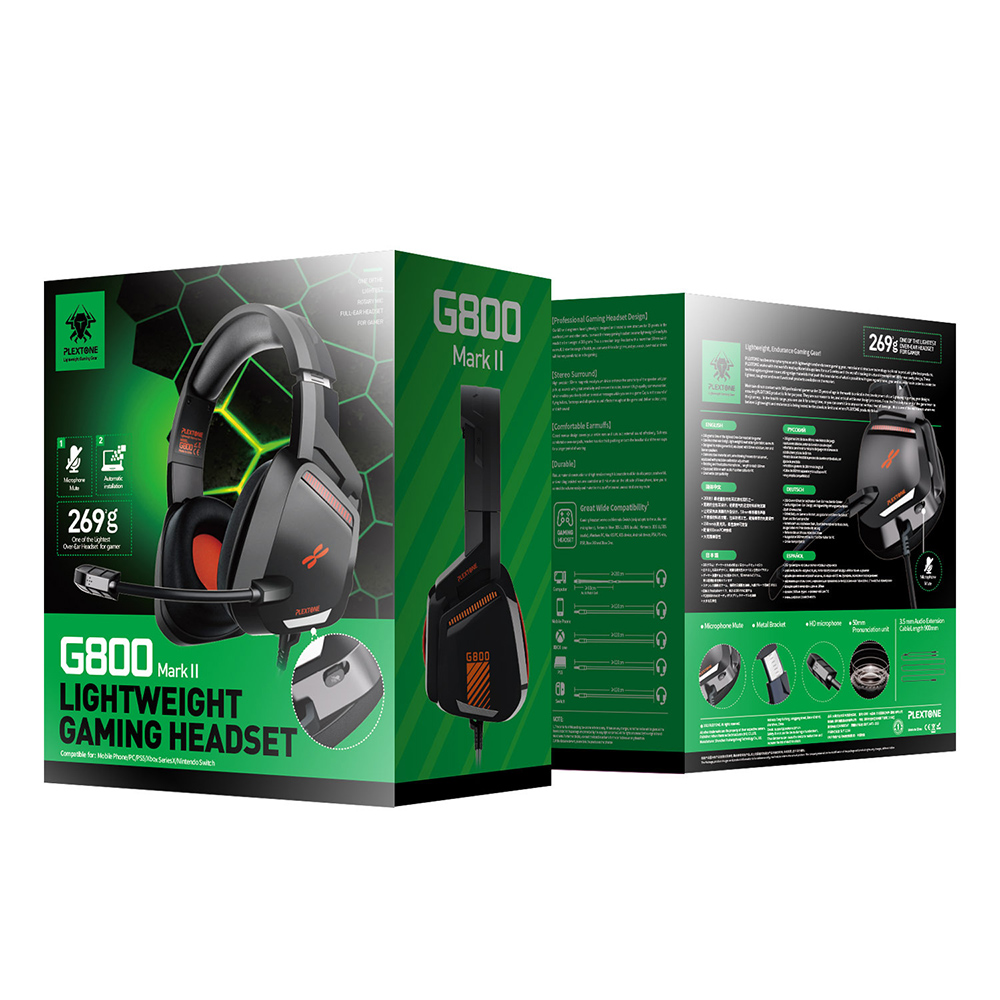 Tai nghe chụp tai PLEXTONE G800 chống ồn - Headphone có mic gaming 3.5mm
