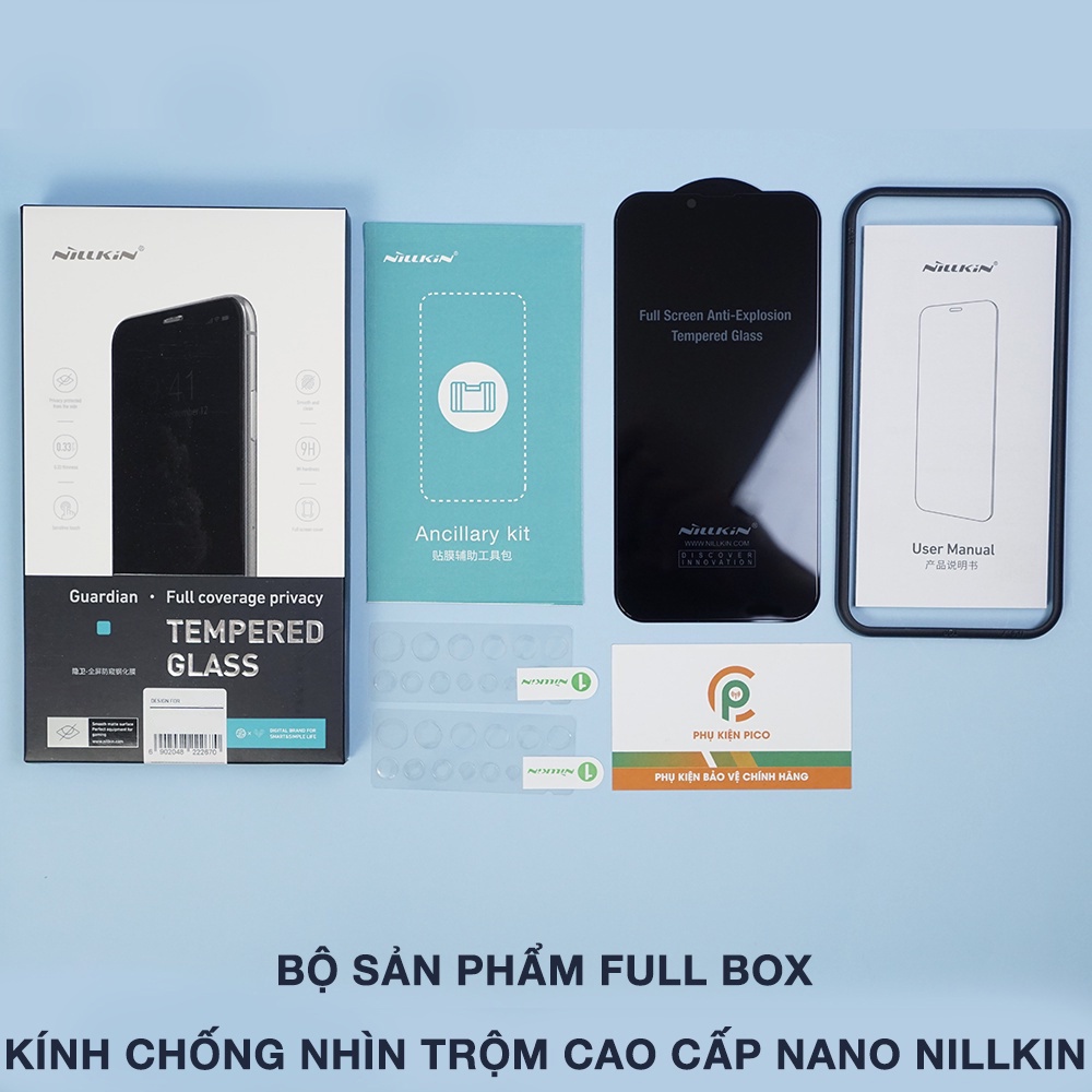 Kính cường lực chống nhìn trộm Iphone 14 Pro full màn hình chính hãng Nillkin