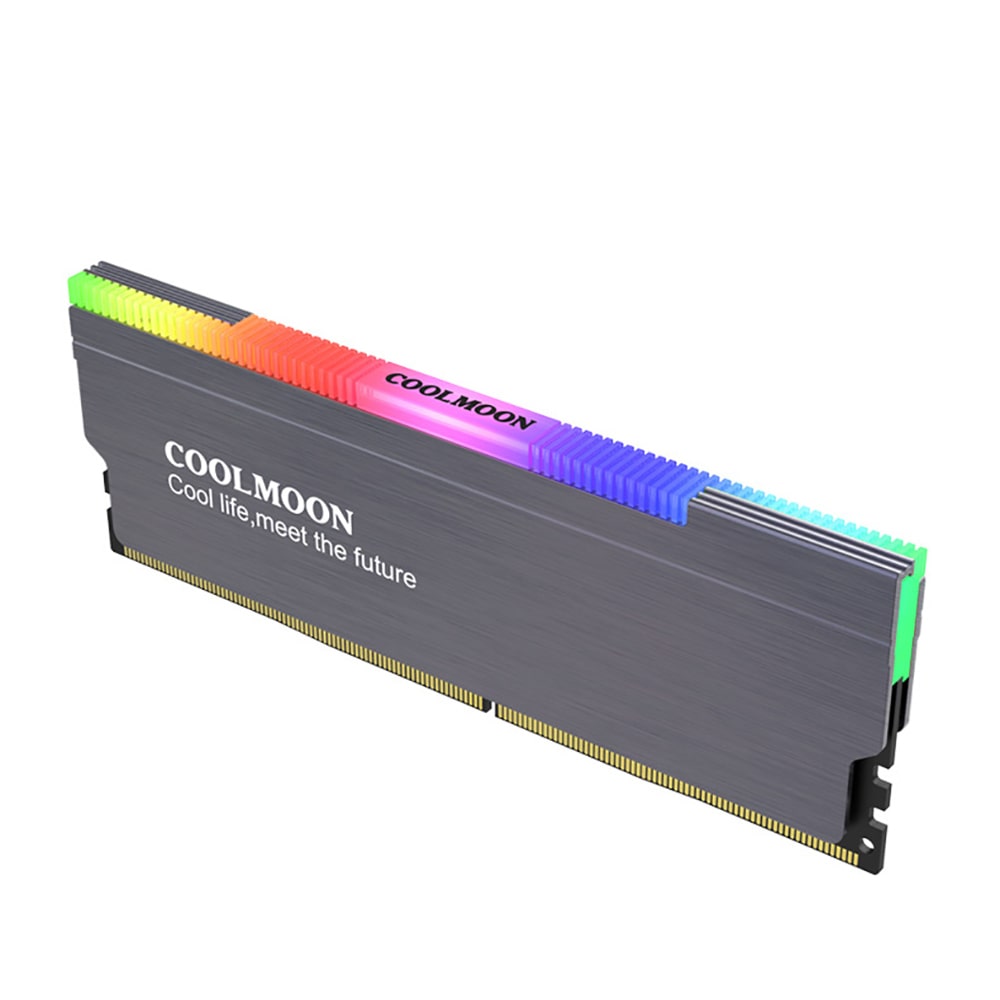 Tản nhiệt Ram Coolmoon ARGB RA-1 - Ốp tản nhiệt Ram A-RGB đồng bộ main sync led RGB