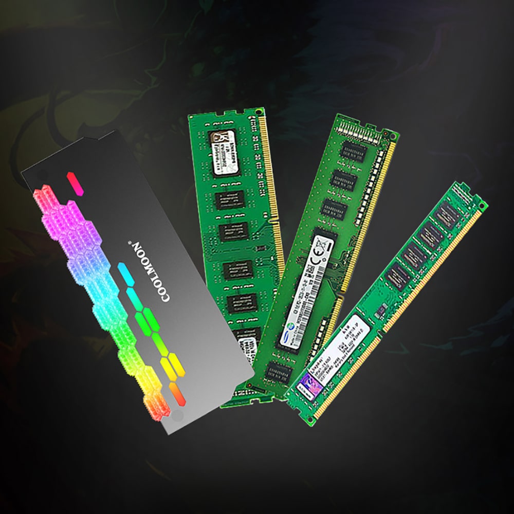 Tản nhiệt Ram Coolmoon ARGB RA-2 - Ốp tản nhiệt Ram A-RGB đồng bộ main sync led RGB