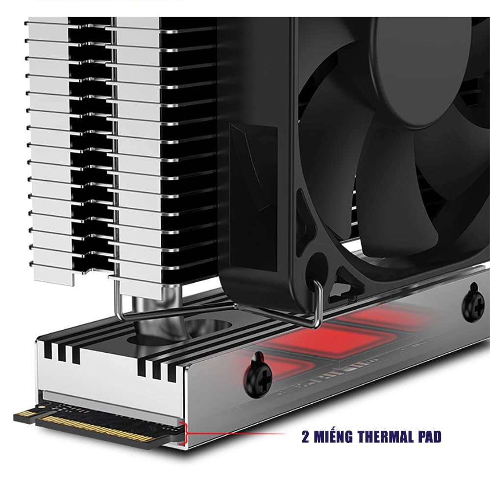 Tản nhiệt ssd M.2 2280 Gen 5 - Quạt tản nhiệt ổ cứng ssd m2 nvme PCIe5.0 Gen 4 tản tháp siêu cấp JIUSHARK Super Pro