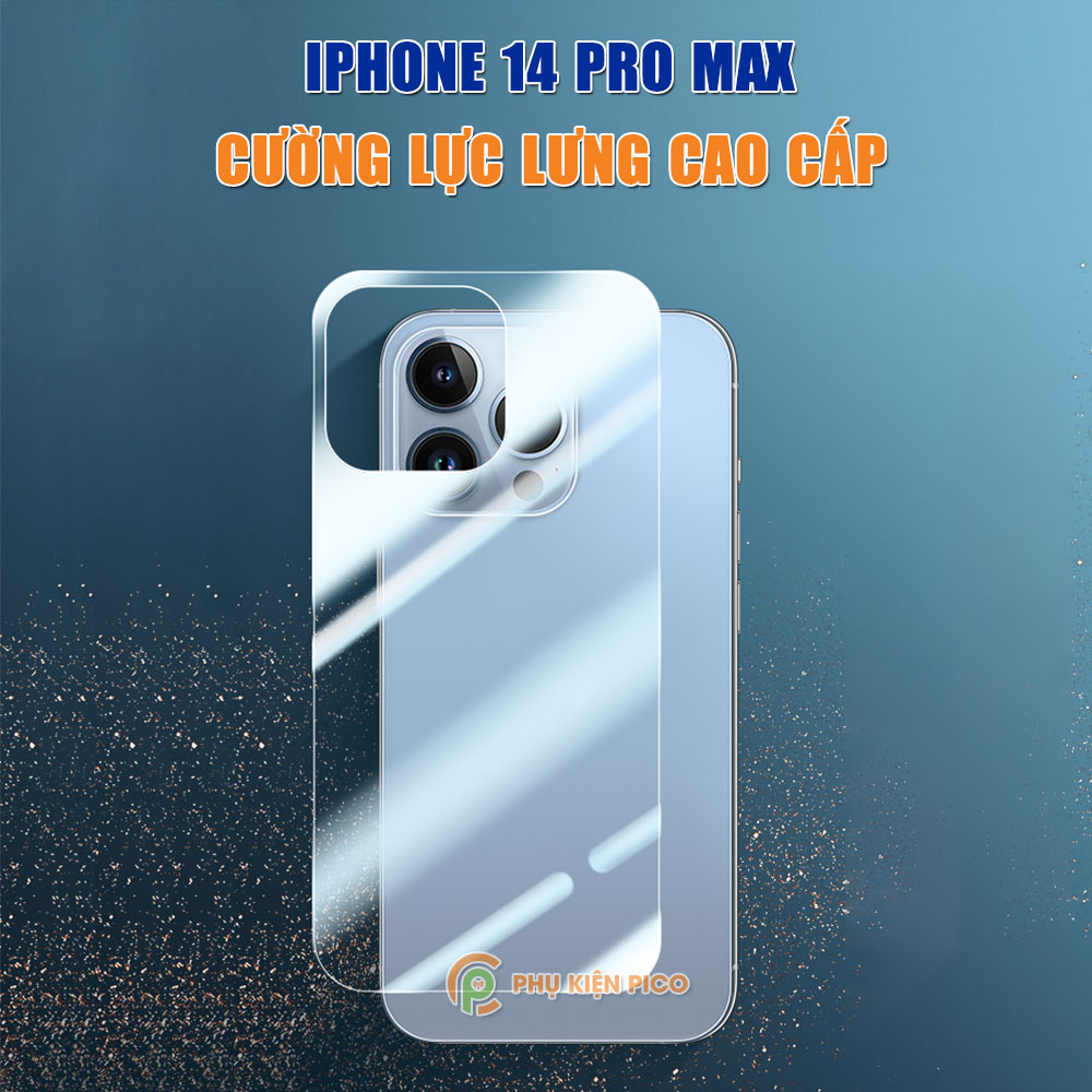 Kính cường lực lưng Iphone 14 Pro Max trong suốt full mặt lưng độ cứng 9H