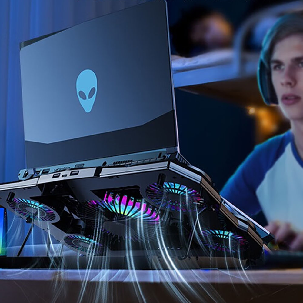 Quạt tản nhiệt laptop máy tính Z18 - Đế tản nhiệt laptop 17 inch - Giá đỡ Surface book pro