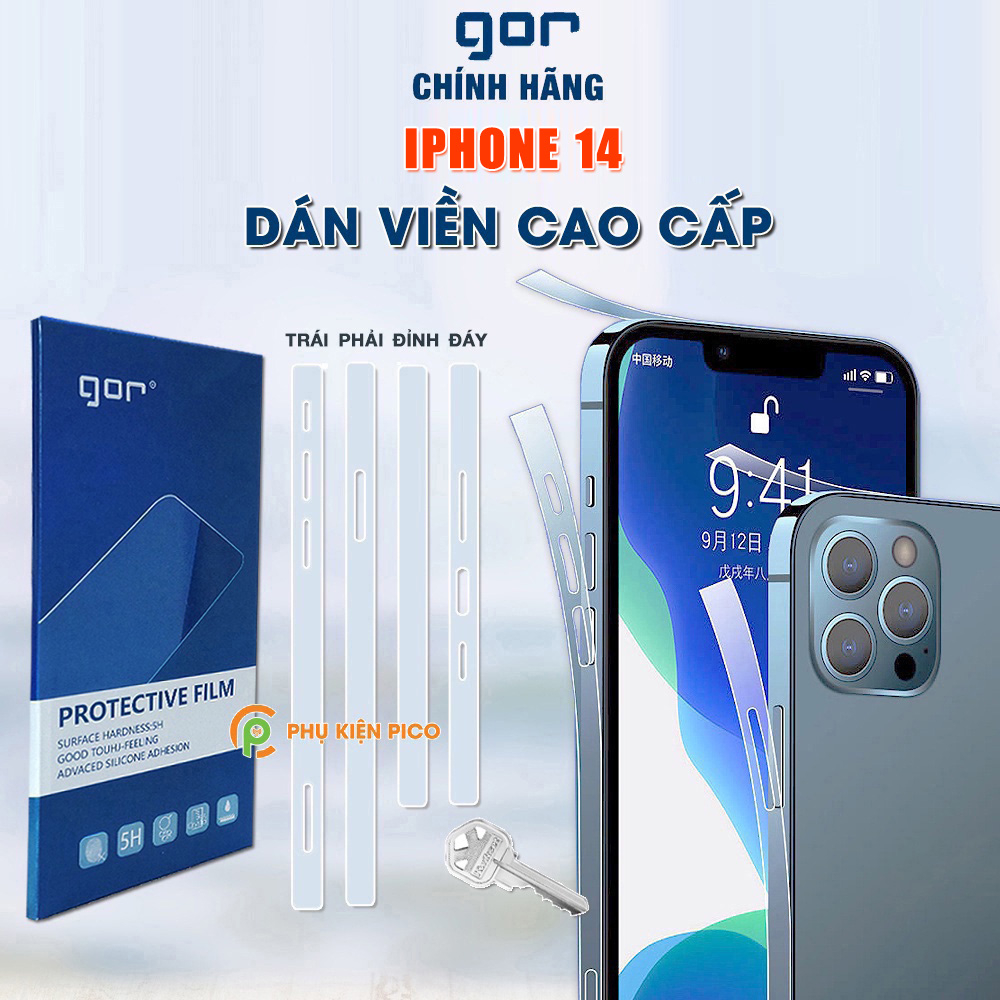 Dán viền Iphone 14 dẻo trong suốt PPF tự phục hồi vết xước chính hãng GOR