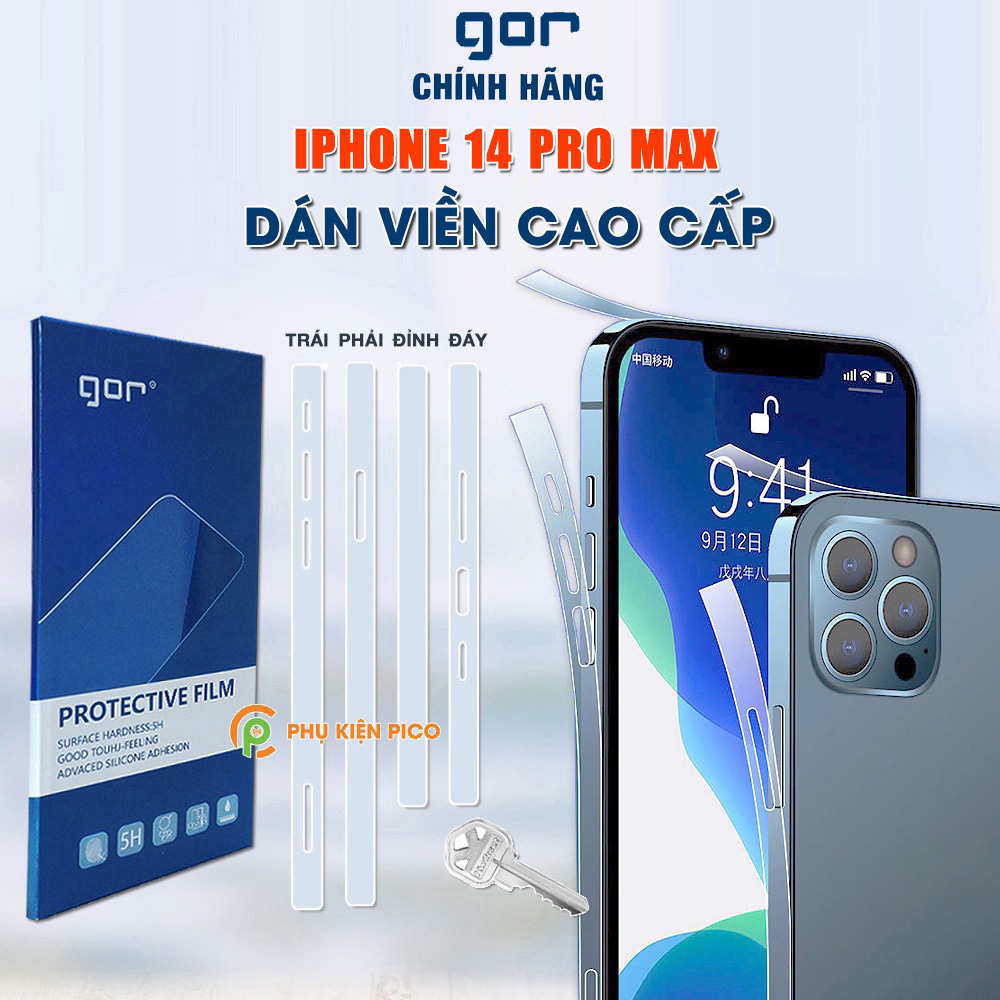 Dán viền Iphone 14 Pro Max dẻo trong suốt PPF tự phục hồi vết xước chính hãng GOR
