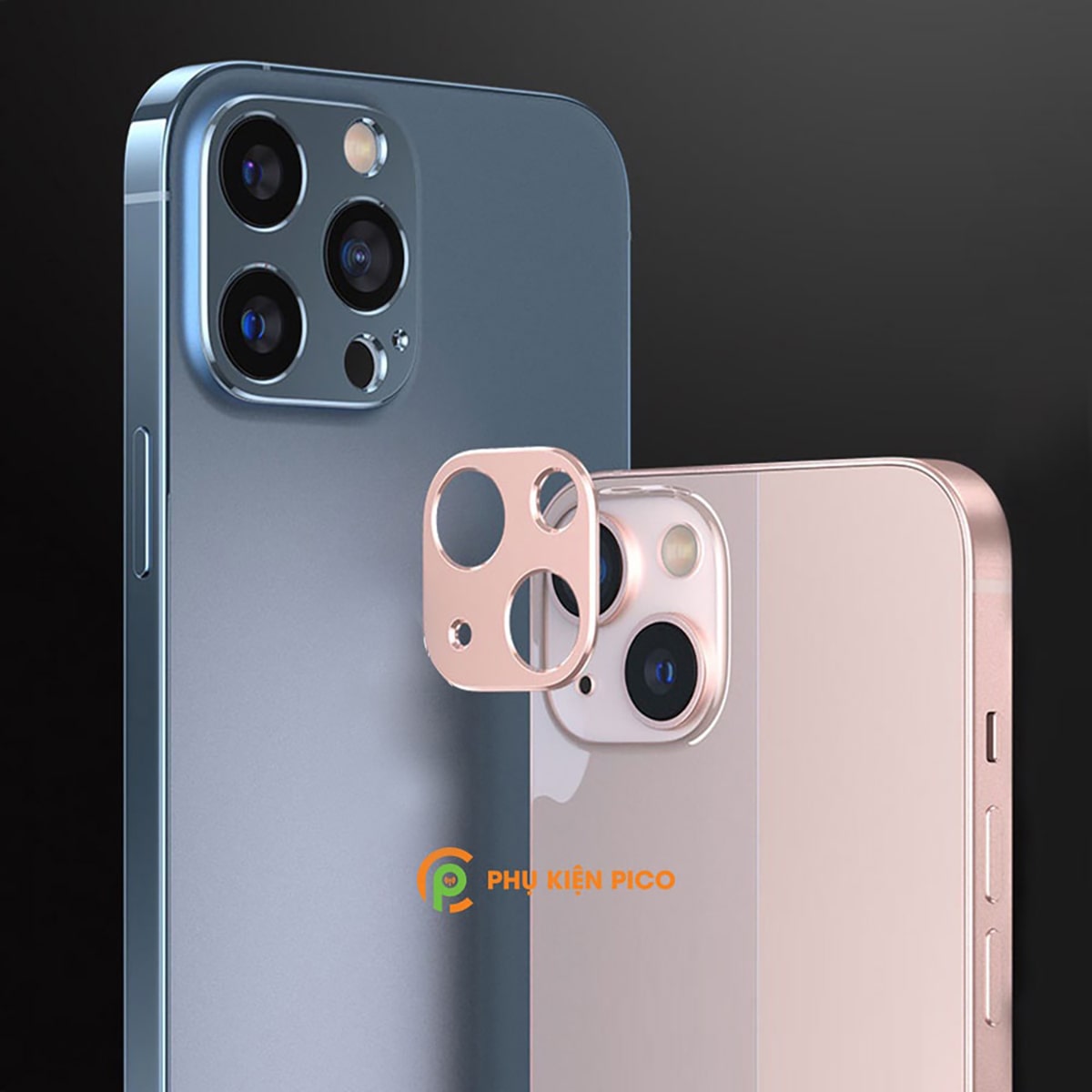 Dán camera Iphone 12 khung kim loại bảo vệ camera chống trầy xước va đập