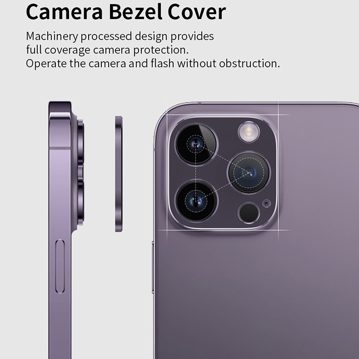 Dán camera Iphone 14 khung kim loại bảo vệ camera chống trầy xước va đập
