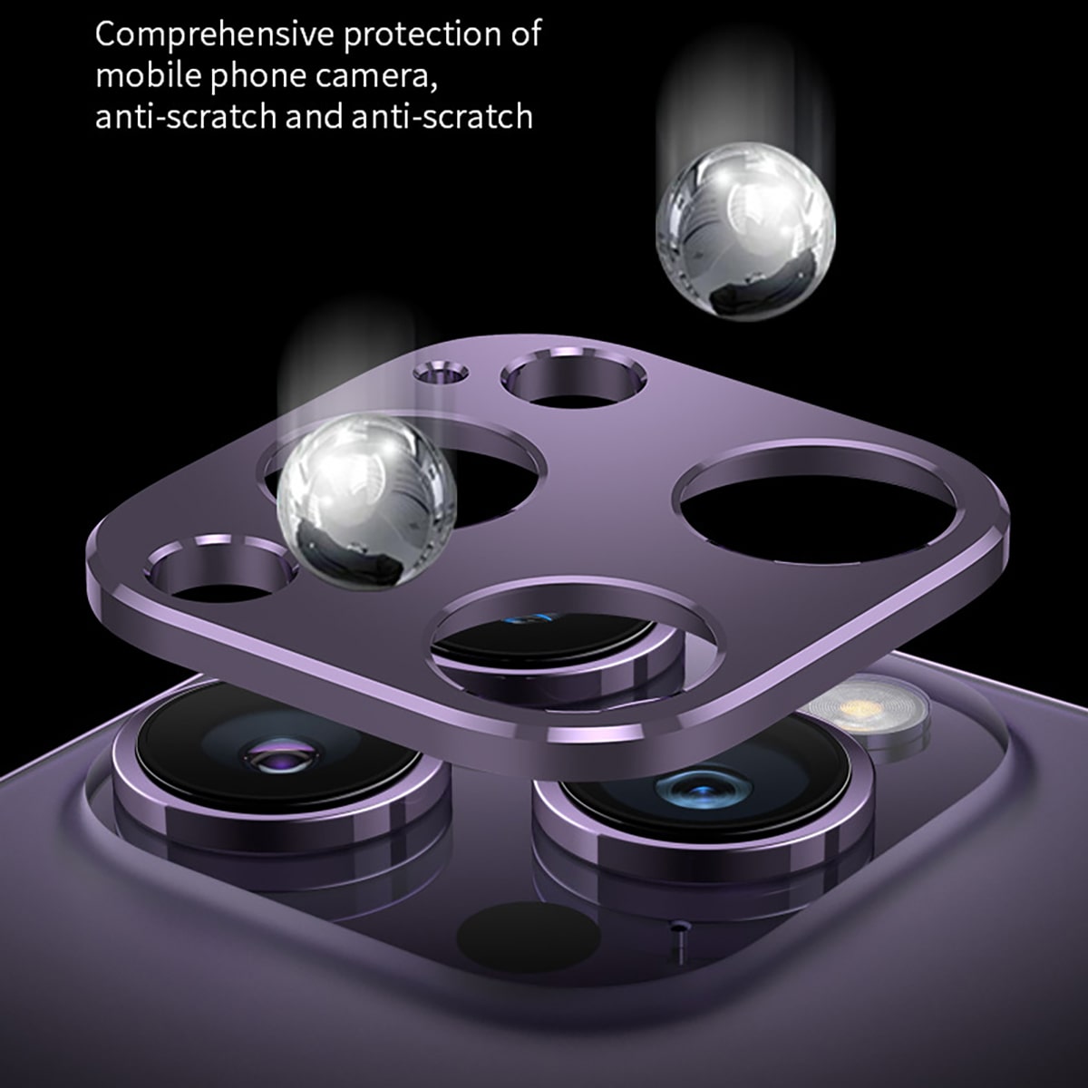 Dán camera Iphone 14 khung kim loại bảo vệ camera chống trầy xước va đập