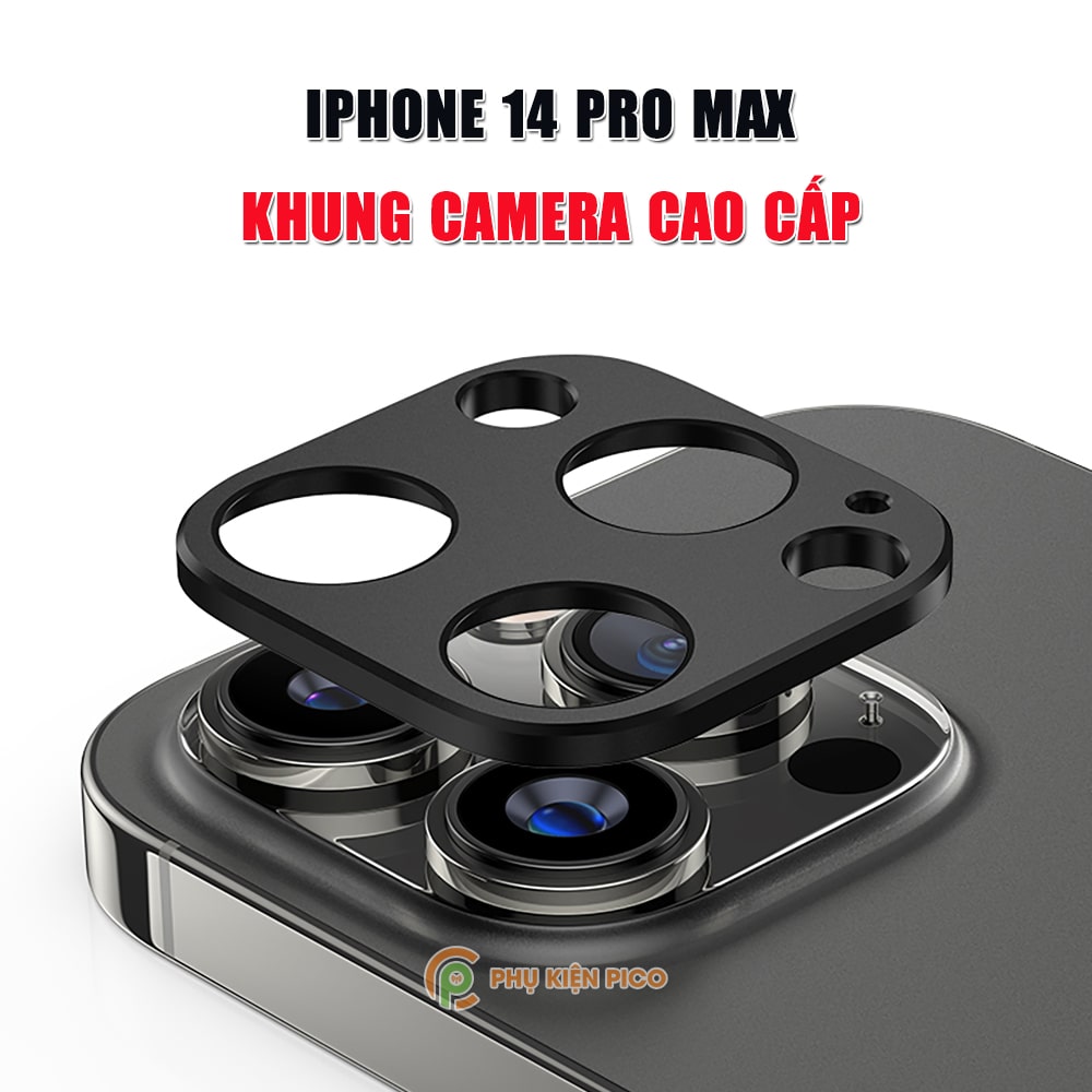 Dán camera Iphone 14 Pro Max khung kim loại bảo vệ camera chống trầy xước va đập