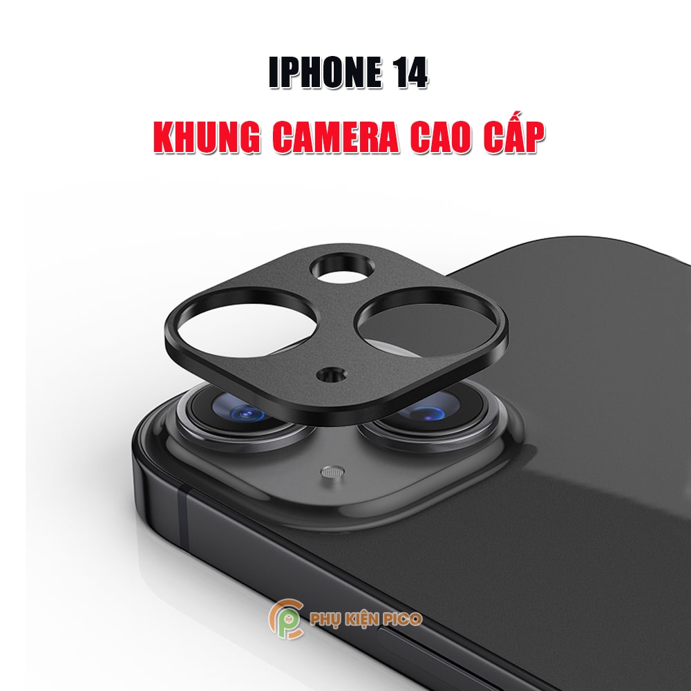Dán camera Iphone 14 khung kim loại bảo vệ camera chống trầy xước va đập