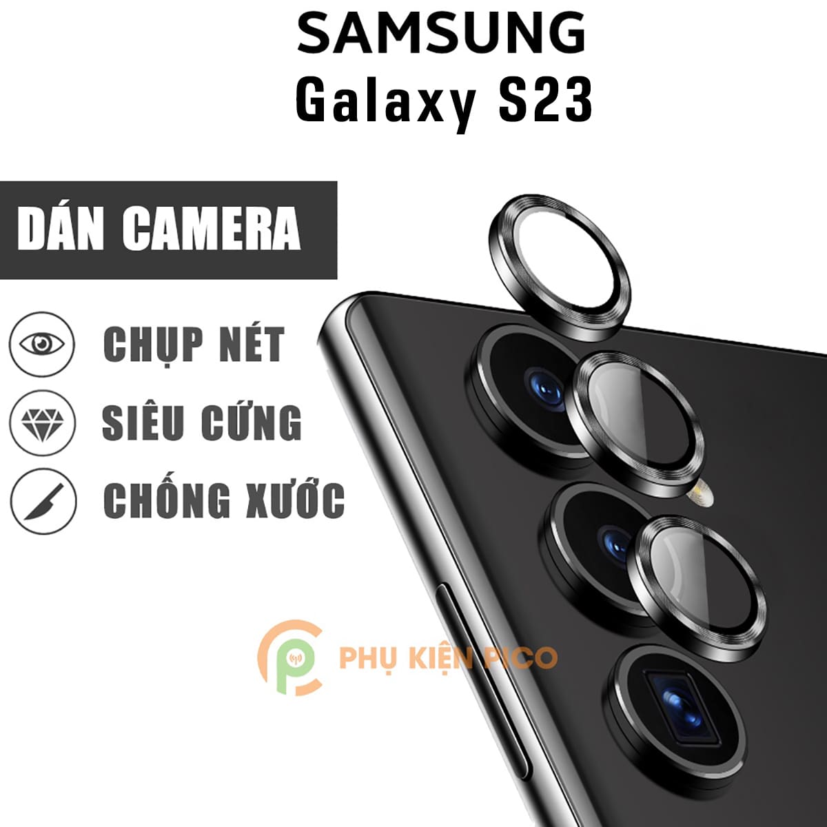 Dán mắt camera Samsung S23 - Dán camera Samsung Galaxy S23 có kính cường lực