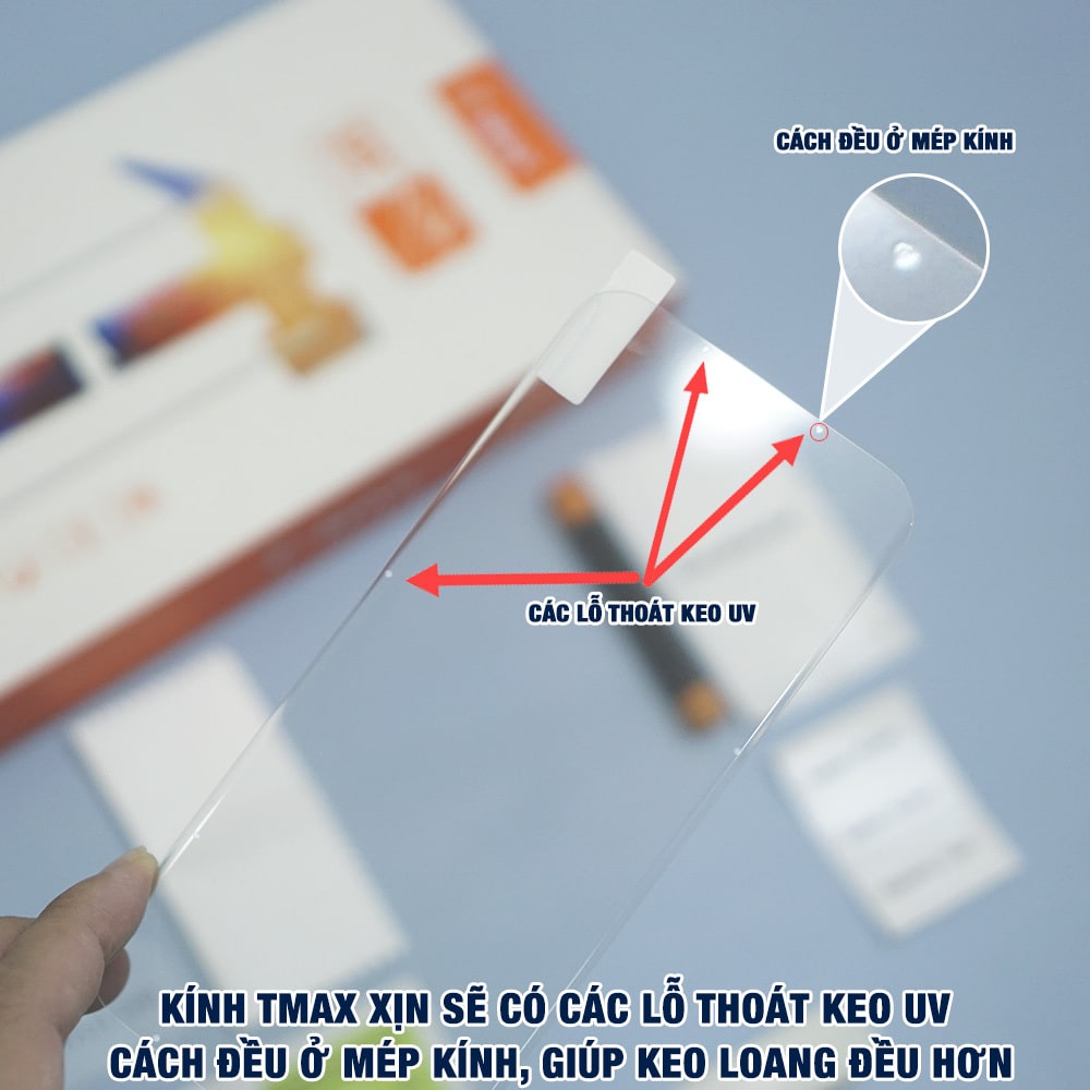Kính cường lực Oppo Find X6 Pro nhận vân tay màn hình đèn UV cỡ lớn chính hãng T-Max