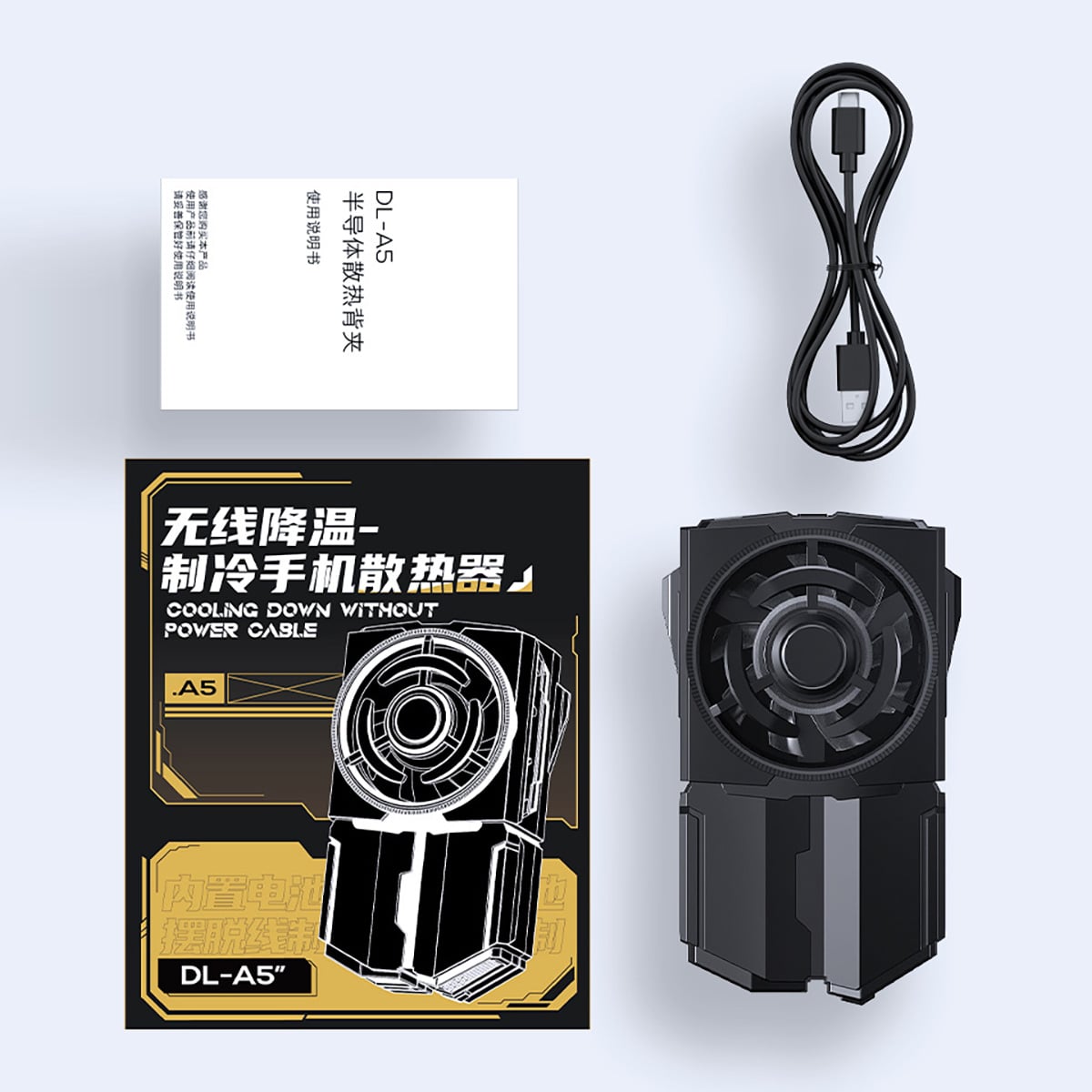 Quạt tản nhiệt điện thoại Memo DLA5 sò lạnh có Pin led RGB quạt tản nhiệt pin không dây