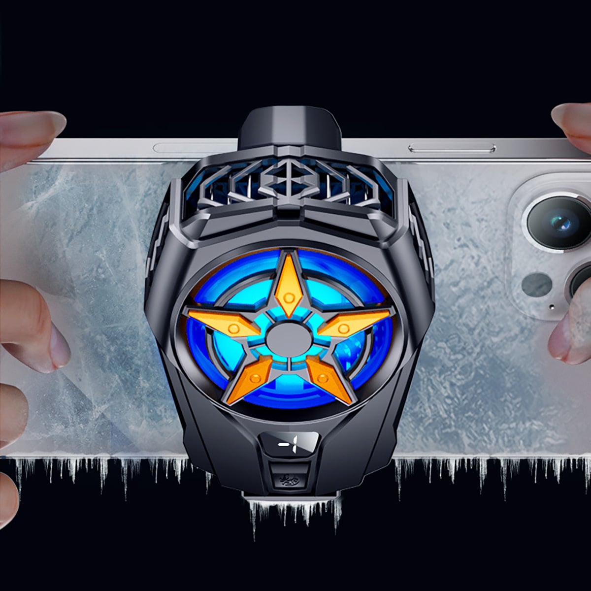 Quạt tản nhiệt điện thoại sò lạnh SL09 màn hình hiển thị nhiệt độ led RGB 2023